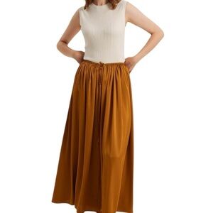 NAP Free Flowing Super Wide Leg Palazzo Pant in Warm Amber Nwot